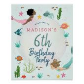 ガールズアンダーザシーマーメイド誕生日ウェルカムサイン ポスター (正面)