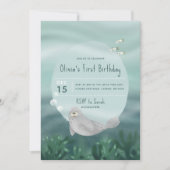 ガールズアンダーザシー海シール1st誕生日 招待状 (正面)