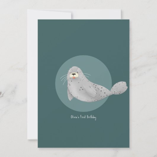 ガールズアンダーザシー海シール1st誕生日 招待状 (裏面)