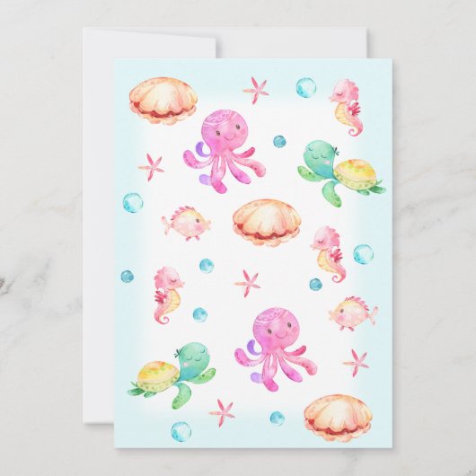 ガールズアンダーザシー誕生日サンキューカード 招待状 (裏面)