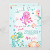 ガールズアンダーザシー誕生日サンキューカード 招待状 (正面/裏面)