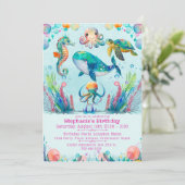 ガールズアンダーザシー誕生日招待 招待状 (スタンド正面)