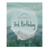 ガールズアンダーシーシール海誕生日ウェルカムサイン ポスター (正面)