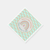 ガールズアンドスウィートエレガントレインボーミントグリーン スタンダードカクテルナプキン (角)