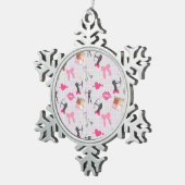 ガールズアーチェリーガーリー-ハートとメイクアップ スノーフレークピューターオーナメント (右)