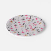 ガールズアーチェリーガーリー-ハートとメイクアップ ペーパープレート (アングル)