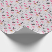 ガールズアーチェリーガーリー-ハートとメイクアップ ラッピングペーパー (角)