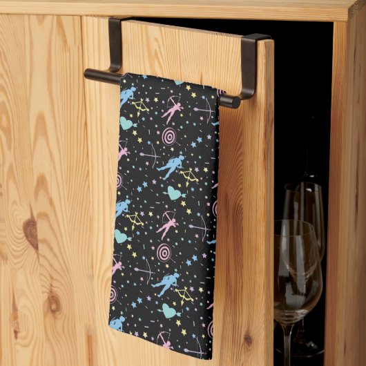 ガールズアーチェリー – ガーリーハートスターズ射手 キッチンタオル (三つ折り)