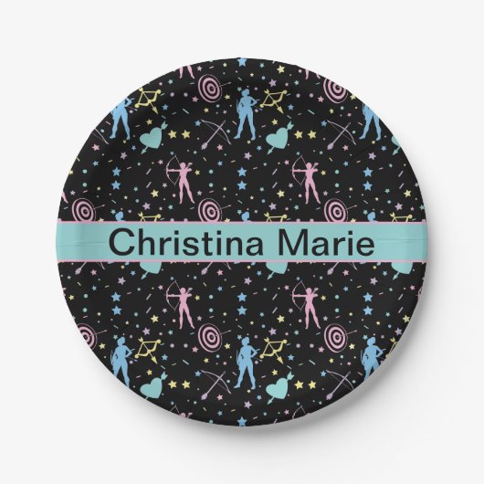 ガールズアーチェリー – ガーリーハートスターズ射手 ペーパープレート (正面)