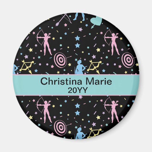 ガールズアーチェリー – ガーリーハートスターズ射手 マグネット (正面)