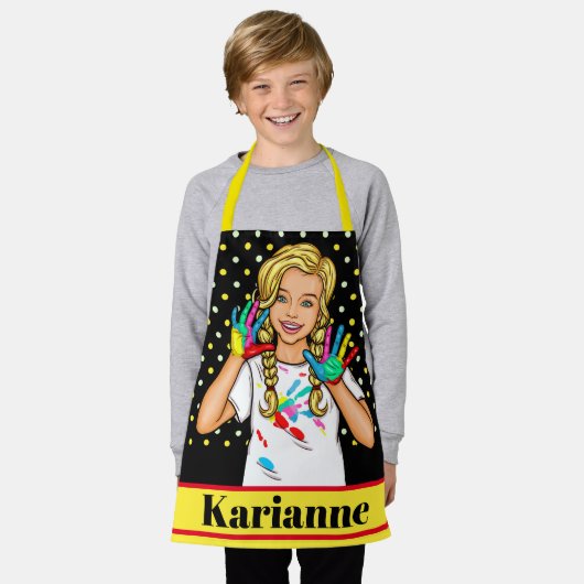 ガールズアートエプロン エプロン (着用した状態)