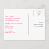 ガールズアート絵画パーティー誕生日はがき招待状 インビテーションポストカード (裏面)