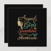 ガールズア威厳があるサンシャイン威厳がある誕生日 招待状 (正面/裏面)