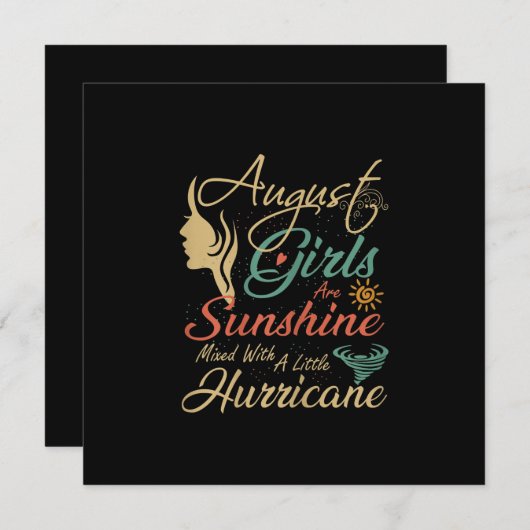 ガールズア威厳があるサンシャイン威厳がある誕生日 招待状 (正面/裏面)