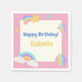 ガールズイットフポップ・アートのィードジェ誕生日 スタンダードカクテルナプキン (正面)