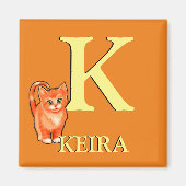 ガールズイニシャルキッテン冷蔵庫用マグネット マグネット (正面)