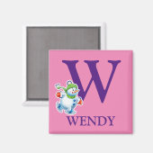 ガールズイニシャル雪だるまクリスマス冷蔵庫用マグネット マグネット (正面/裏面)