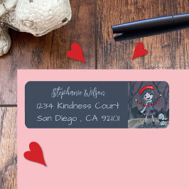 ガールズウィズガーランドブルーレッド差出人住所ラベル ラベル