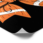 ガールズウィメンコケットボウアメリカンフットサンクスギフ ポスター (角)