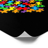 ガールズウィメンズオティスアウェアネスハートパズルピース ポスター (角)