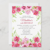 ガールズウィメンズピンクフローラ誕生会 招待状 (正面)