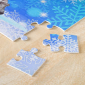 ガールズウィンターアイススケート姿スケートスノーフレーク ジグソーパズル (側面)