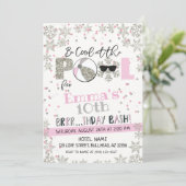 ガールズウィンタープールパーティー誕生日 招待状 (スタンド正面)