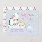 ガールズウィンターベビーシャワー招待状 招待状 (正面/裏面)