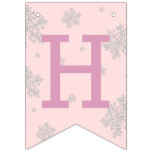 ガールズウィンターワンダーランドかわいいペンギンピンク誕生日 バンティングフラッグ (第2の旗)