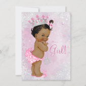 ガールズウィンターワンダーランド赤ちゃんシャワー 招待状 (正面)