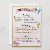 ガールズウィークエンドの旅程招待状 招待状 (裏面)