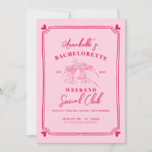 ガールズウィークエンドカクテルソーシャルクラブバチェロレッテ 招待状 (正面)
