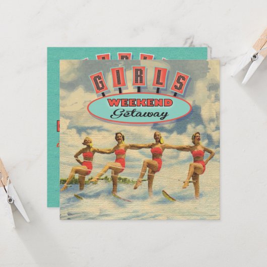 ガールズウィークエンドゲタウェイバチェロレッテ招待状 招待状 (正面/裏面インサイチュ)