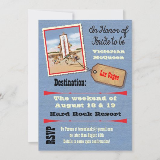 ガールズウィークエンドゲタウェイバチェロレッテ招待状 招待状 (裏面)