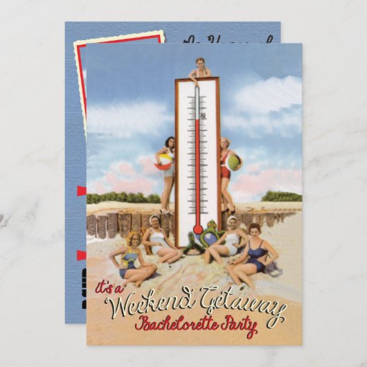 ガールズウィークエンドゲタウェイバチェロレッテ招待状 招待状 (正面/裏面)