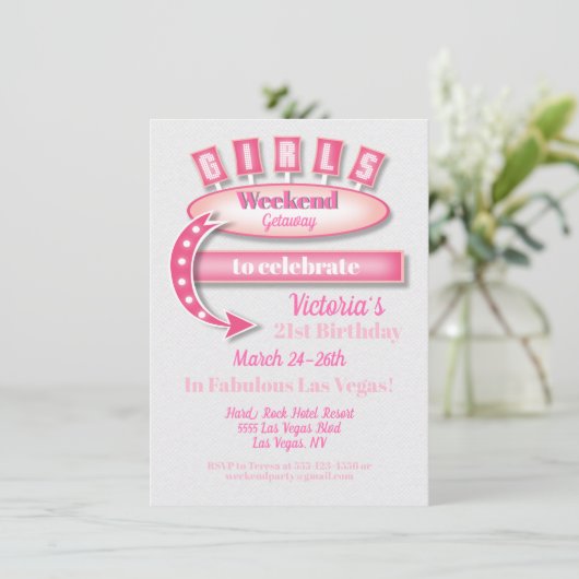 ガールズウィークエンドゲタウェイラスベガスの旅程 招待状 (スタンド正面)