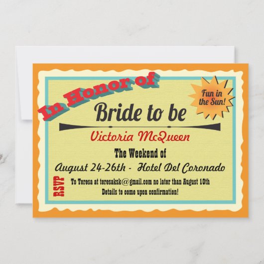 ガールズウィークエンドゲタウェイ招待状 招待状 (裏面)