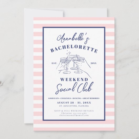 ガールズウィークエンドソーシャルクラブバチェロレッテ 招待状 (正面)