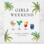 ガールズウィークエンドトロピカルカクテル ワインラベル (シングルラベル)