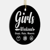 ガールズウィークエンドバケーションドリンクフォトメモリ セラミックオーナメント (右)
