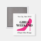 ガールズウィークエンドパーティー旅行先カスタム冷蔵庫 マグネット (正面/裏面)