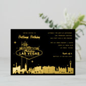 ガールズウィークエンドラスベガスバースデーパーティー 箔招待状 (立ち正面)