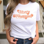 ガールズウィークエンドレトロバチェロレッテ花嫁 Tシャツ<br><div class="desc">このパーティーとバチェロレッテや誕生日パーティーに最適なレトロなガールズウィークエンドTシャツでおもしろいの週末を右に開始！70年代のオレンジインスパイア色のデイジーとトレンディーとレトロなモダンフォントを備えている。上のパーソナカスタマイズリゼーションのオプションで都市と州を簡単に使用。</div>