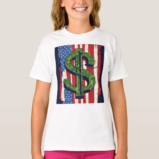 ガールズウェアテンプレートフラッグガールズキッズTシャツ Tシャツ (正面)