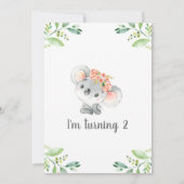 ガールズウォーターカラーコアラベア誕生日招待状 招待状 (裏面)