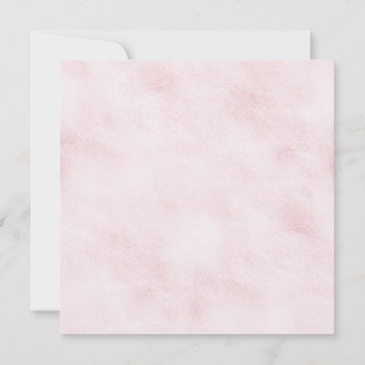 ガールズウォーターカラーピンク金ゴールドベビーシャワー招待状 招待状 (裏面)