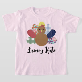 ガールズウォーターカラープレイドフローラターキーユースTシャツ Tシャツ