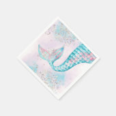 ガールズウォーターカラーマーメイドバースデーパーティー スタンダードカクテルナプキン (角)