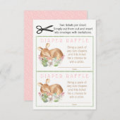 ガールズウッドランドディアおむつラッフルチケット 招待状 (正面/裏面)