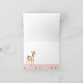 ガールズウッドランドディアベビーシャワーサンキューカード サンキューカード (内部)